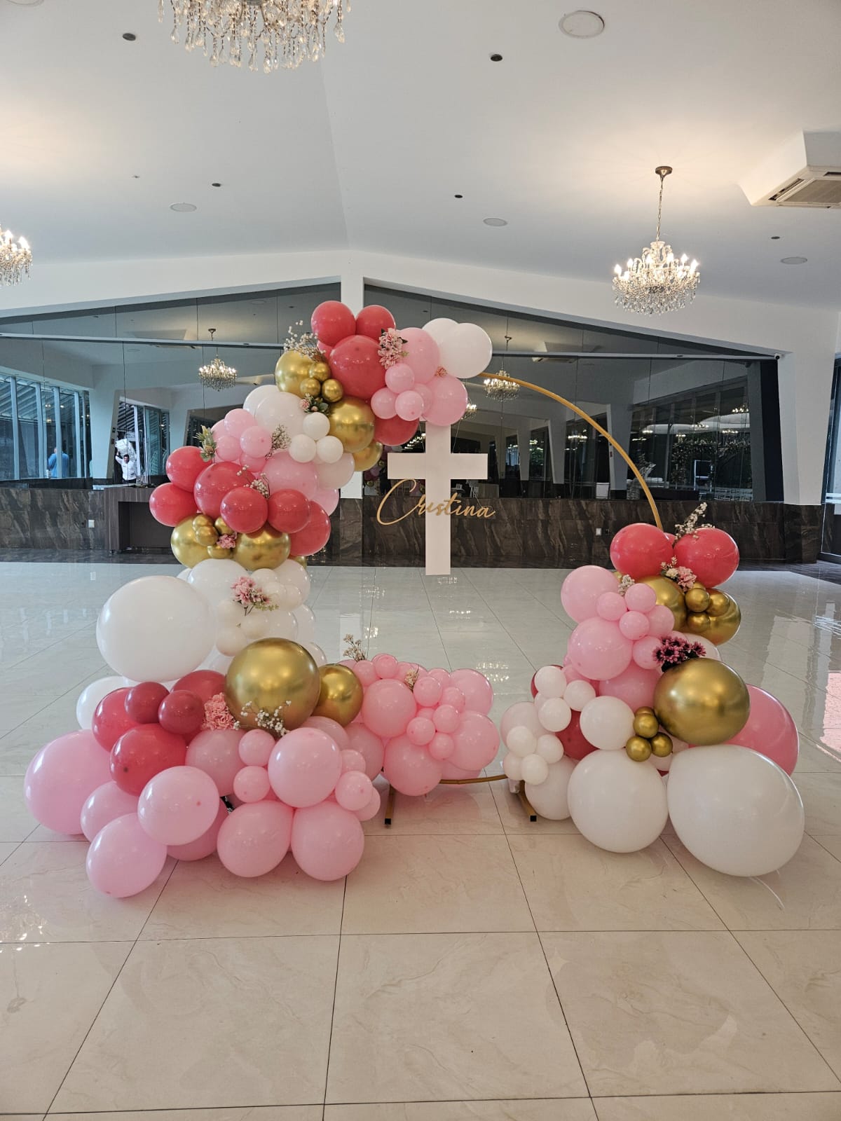 Decoración para bautizo | Aro de globos - Perfect Party
